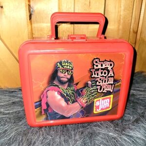 Macho Man Randy Savage  Slim Jim Aladdin Lunch Box Vintage Red Plastic